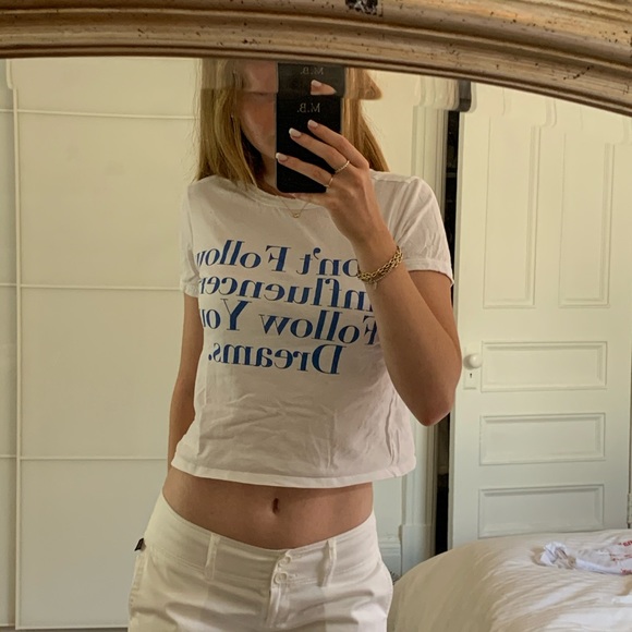 White shirt with blue writing - Picture 2 of 3